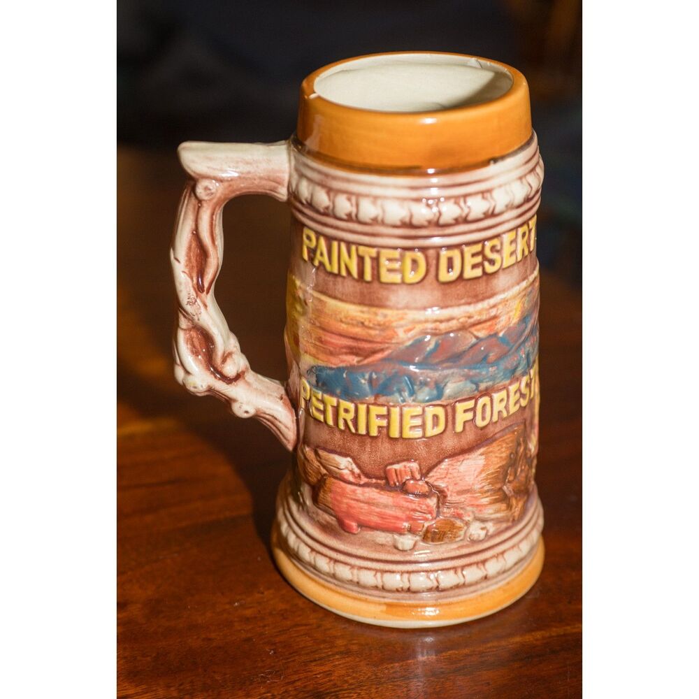 Painted Desert Petrified Forest Arizona Grand Canyon Souvenir Beer Stein MCM